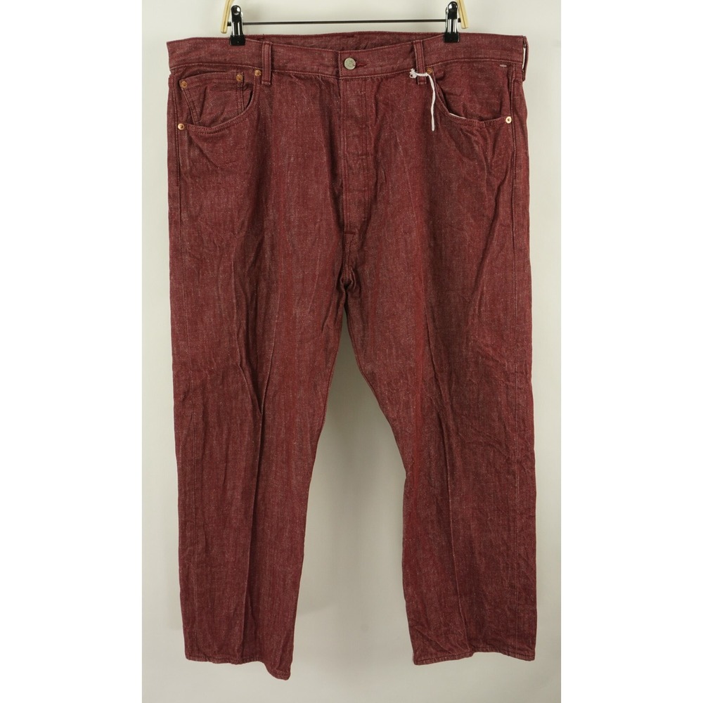 Levi's 501 White Oak Cone Denim Men's 42 x 30 Red Button Fly Straight‎ Leg Jeans